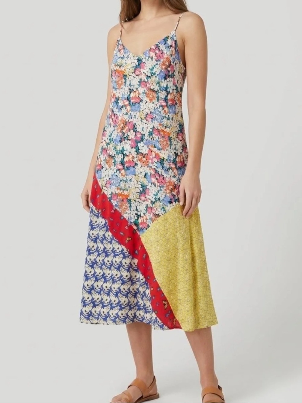 Anthropologie 52 Conversations Colloquial Bias Patchwork midi Dress